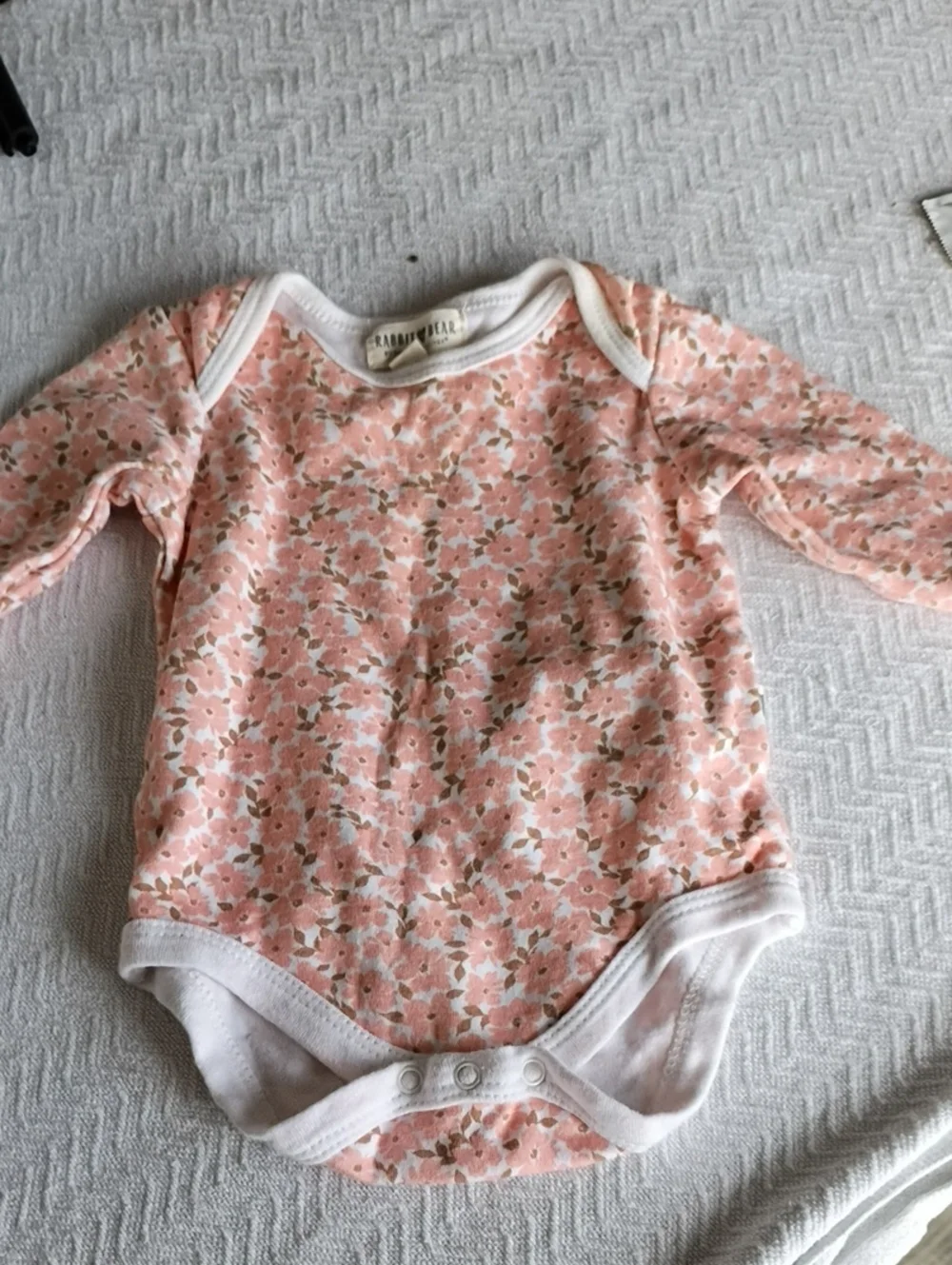 Floral Pink Long-Sleeve Baby Bodysuit by Petit Bateau